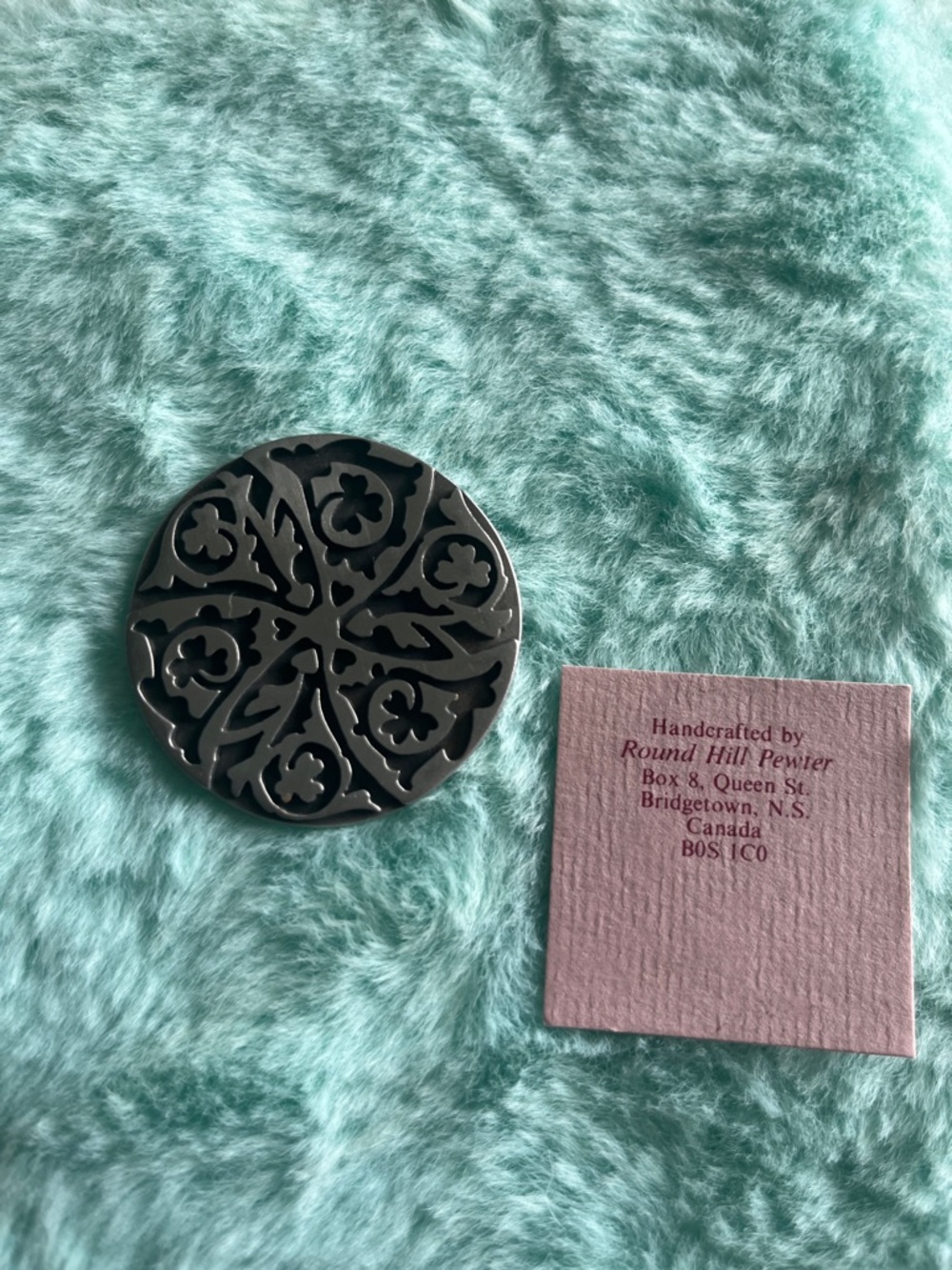 Round Hill Pewter Brooch